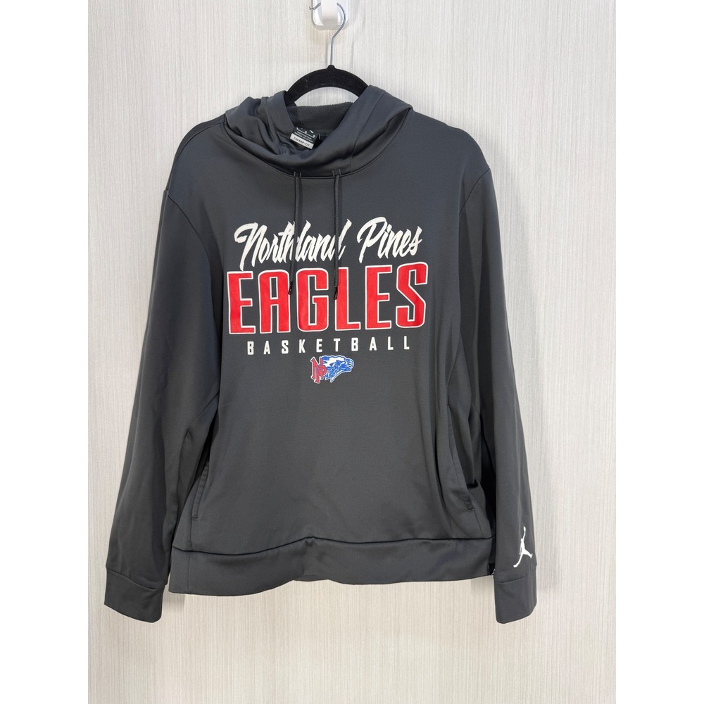 Jordan Northland Pines Eagles Basketball Therma-FIT Hoodie Gray Mens Large